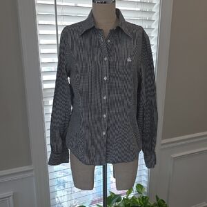 Brooks Brothers Monochrome Checkered Blouse
